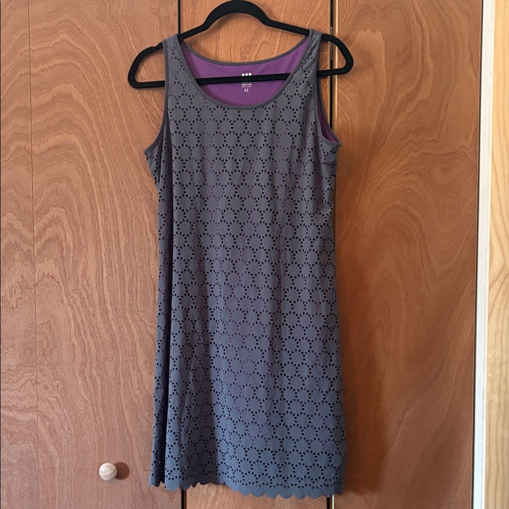 Title Nine Purple and Gray Eyelet Athletic Sleeveless Dress Size M